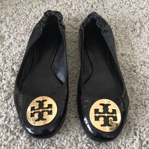 Tory Burch Black Patent Leather Flats